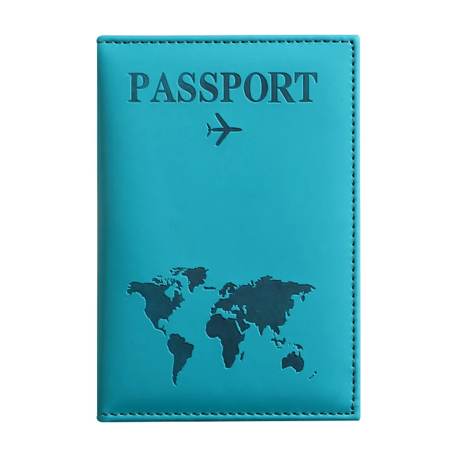 PU-Leder Reisepasshülle für Herren & Damen Organizer - Schützende Kartenhalter ID-Dokumentenhülle Weltkarte Reisepass-Etui – Detail 10
