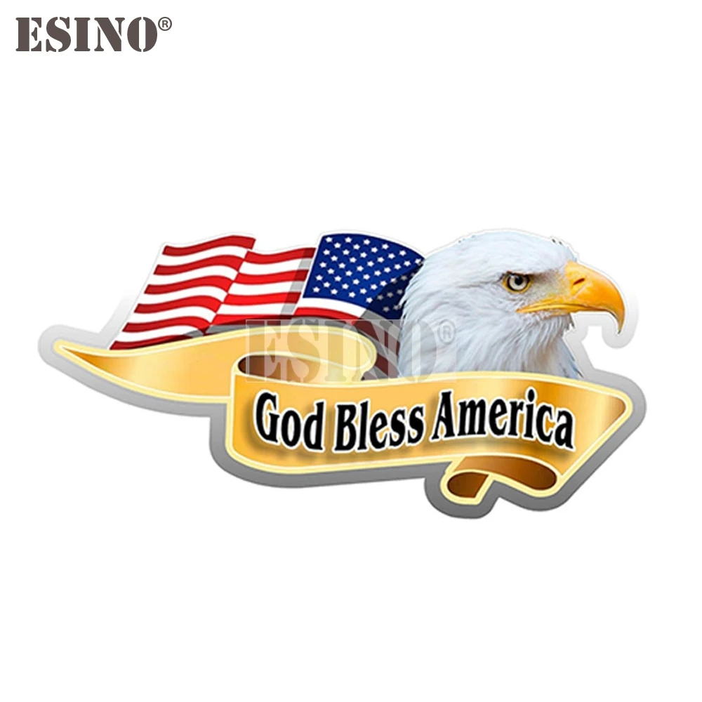 Creative USA America National Flag God Bless America Cartoon PVC Carving Waterproof Car Body Sticker Pattern Vinyl