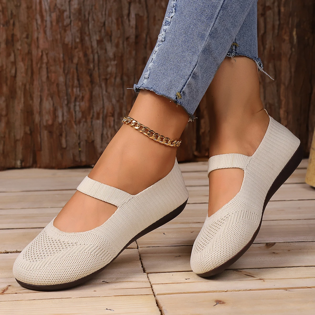 

Women Flats Elastic Knitted Flat Shoes for Women Summer Breathable Soft Loafers Lightweight Slip on Casual Sneakers Women