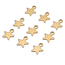 20PCS Stainless Steel Gold Plated Star Shaped Pendants Charms for Diy Jewelry Making Accessories Necklace Bracelet Components
