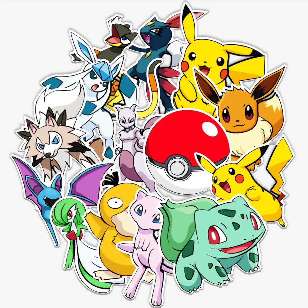 10/30/50 Stück Lustige Niedliche Pokemon Anime Aufkleber Cartoon-Sticker DIY Laptop Motorrad Handyhülle Kühlschrank Auto Coole Dekoration Aufkleber