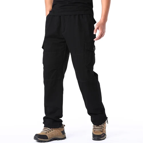 Imagen 2 del producto Pantalones informales holgados para hombre, Pantalón Cargo con múltiples bolsillos, talla grande, 5XL