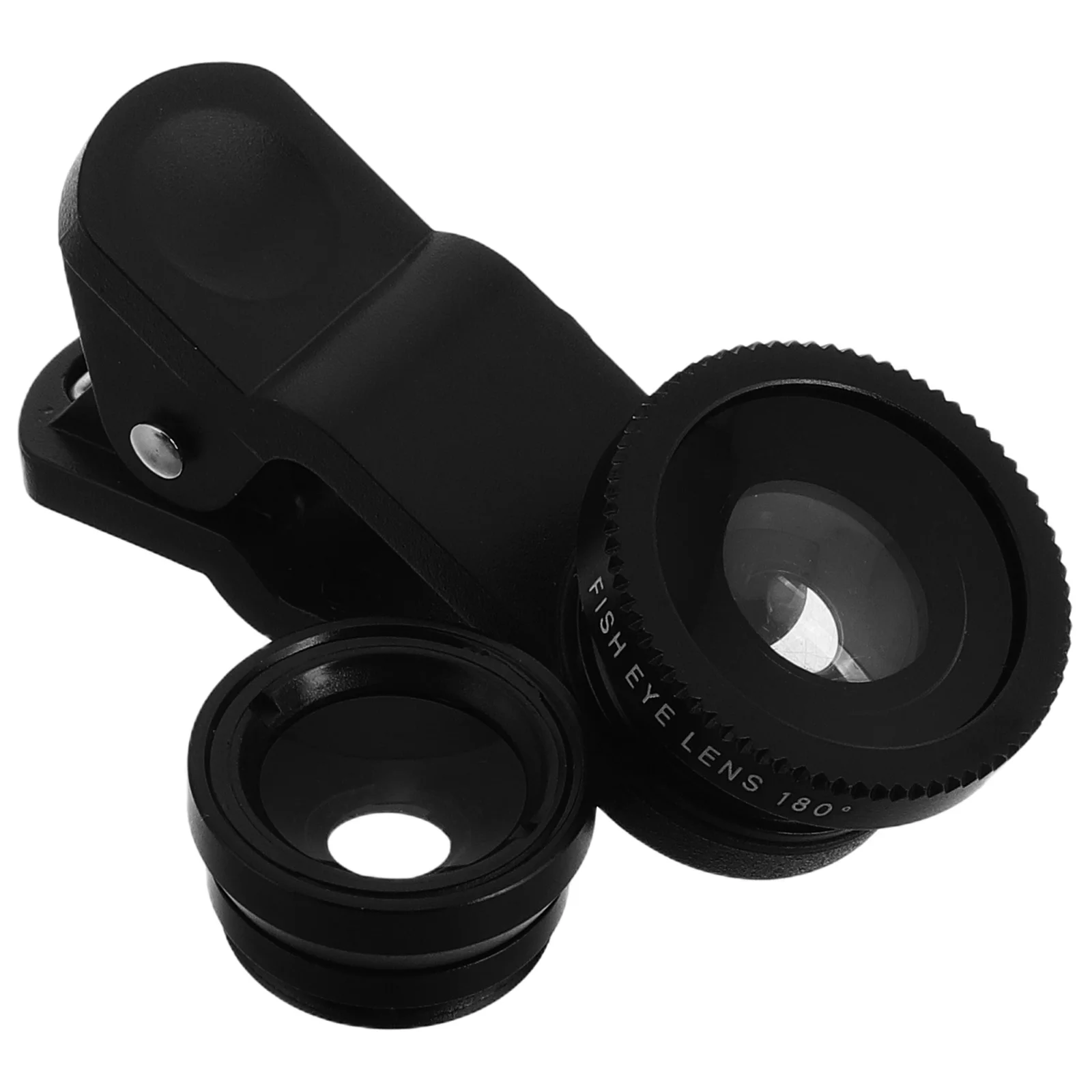 Kit macro de lente olho de peixe para celular, espelho, apêndice, clipe de plástico