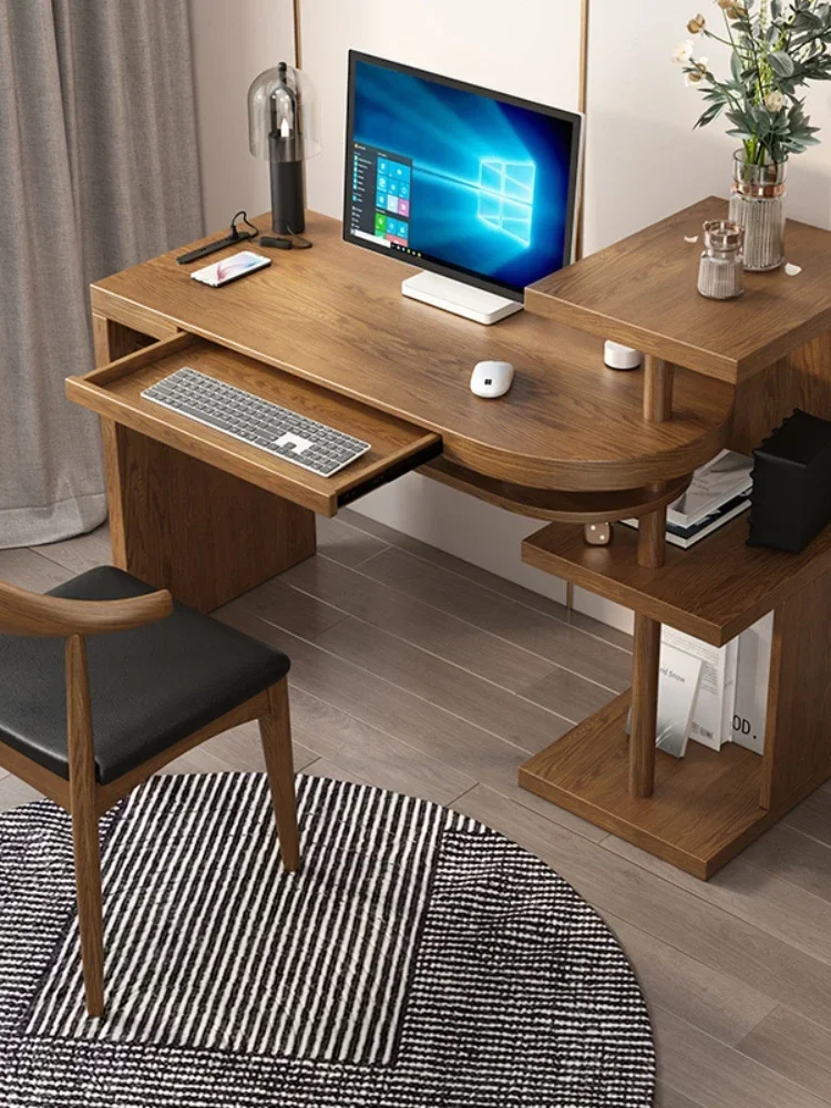 

Corner Desk Bookshelf Combination Household Minimalist Modern Rotating Desktop Computer Table