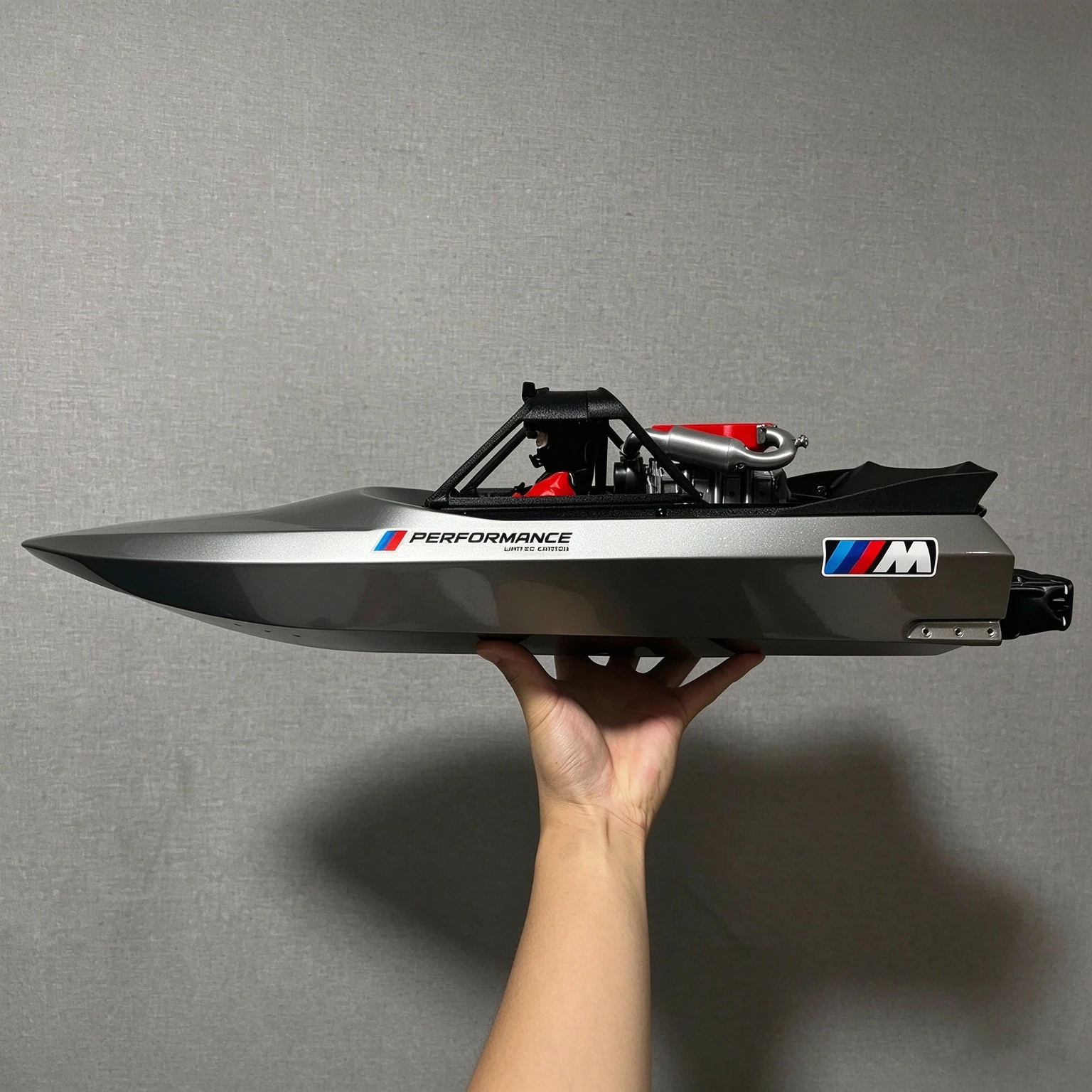 M-jet-35 RC Jet Boat Custom Paint 3D Printed ABS Hull PNP Spray Pump RC Boat for Bait & Net Fishing Red Dark Red Blue Dark Gray