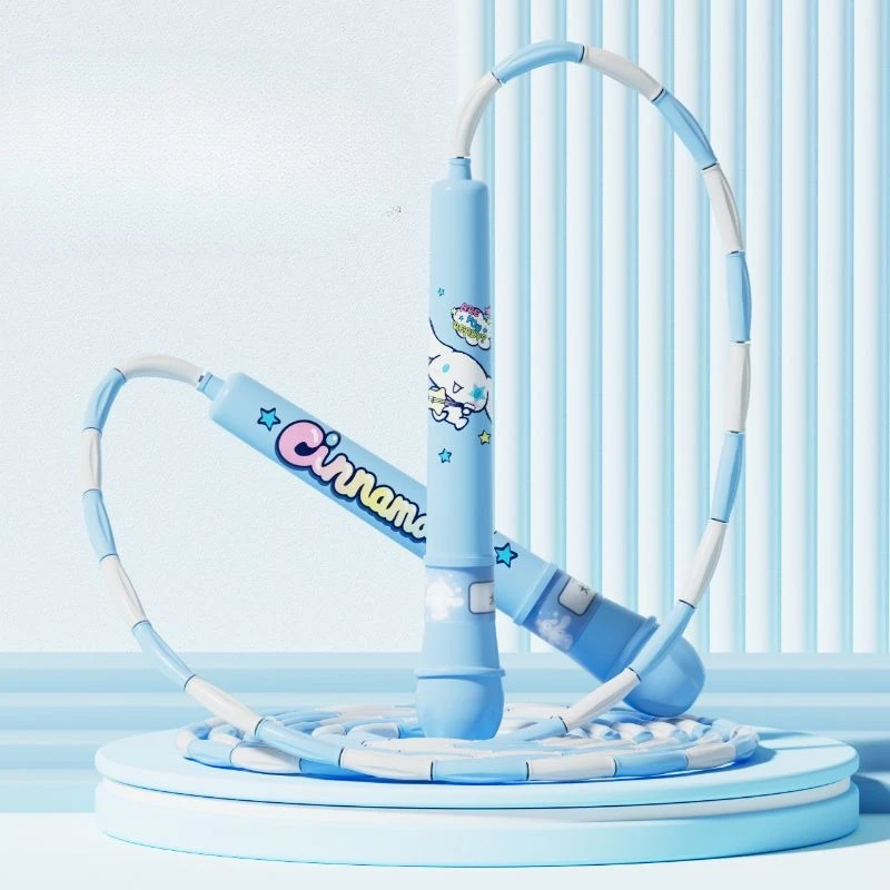 New Kawaii Sanrio peripheral cartoon pattern jump rope Hello Kitty Kuromi My melody Children's adjustable bamboo jump rope gift
