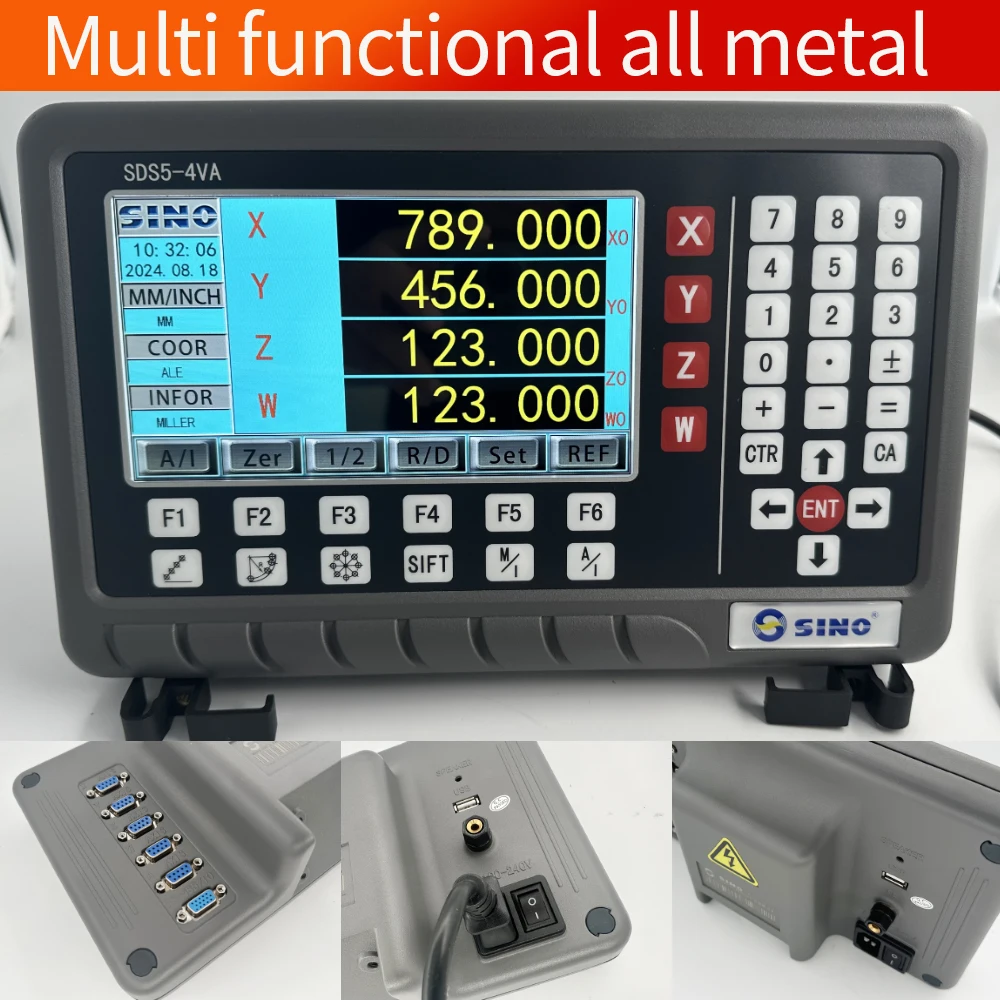 Display DRO con lettura digitale LCD con struttura interamente in metallo SINO dotato di interfacce di comunicazione RS-485 e USB