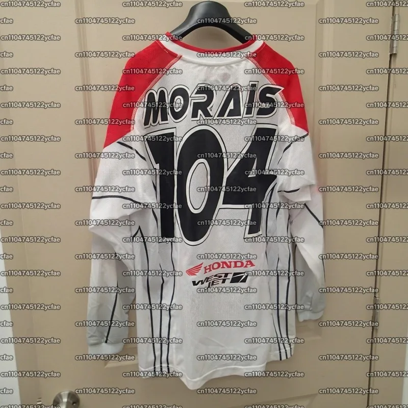 

Винтажная редкая гоночная майка Honda HRC Racing 2025 года # 104, дышащая рубашка MORAIS, Y2K для езды на велосипеде по бездорожью и горах