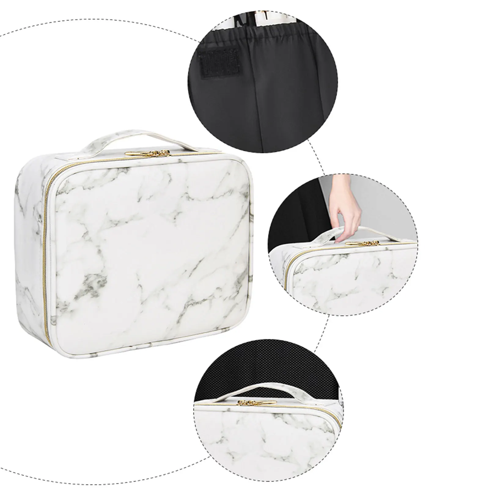 

Portable Waterproof Toiletry Bag Large Capacity Pouch Polyester Travel Makeup Storage For Purse Gym Outdoor