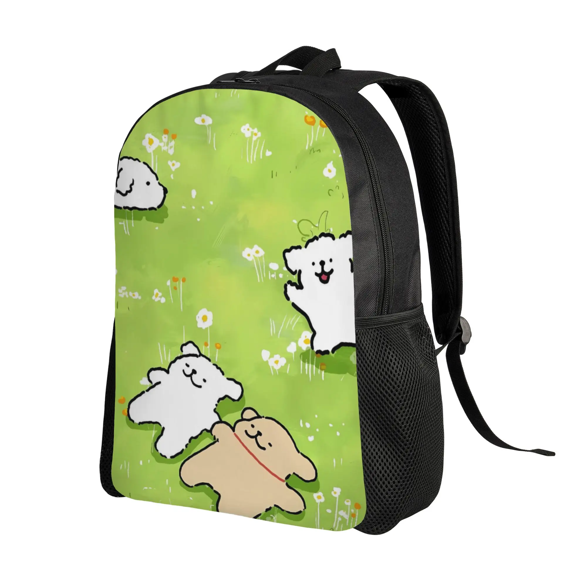 Line Dog  Backpack  Student Unisex Polyester Camping Backpacks Breathable Aesthetic School Bags Rucksack