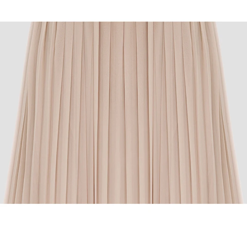 2024 Spring/Summer Women\'s Half length Skirt Chiffon High Waist Slimming Slim Fit Mid length Pleated Skirt for Women