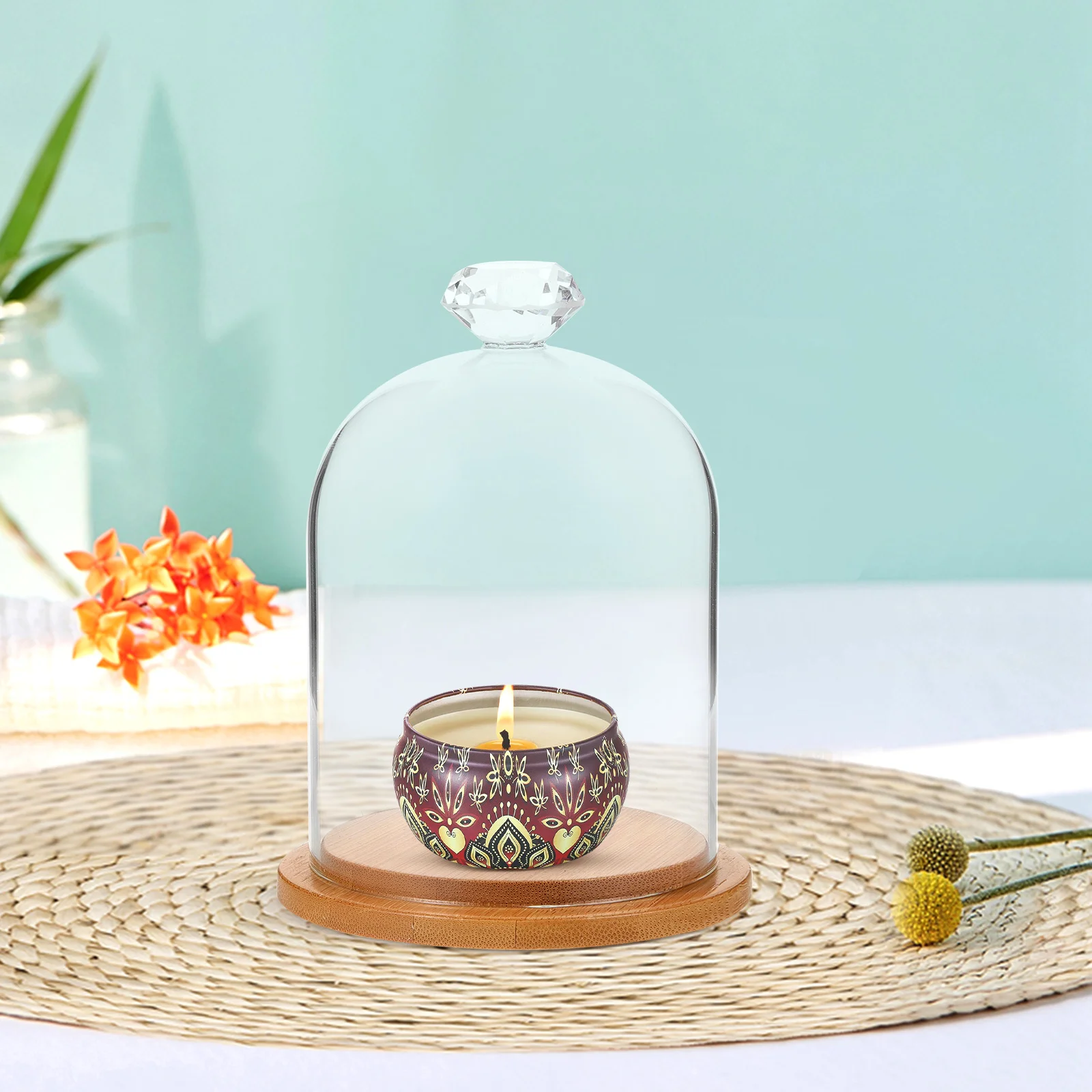 

Glass Display Dome Transparent Design Stable Base Wrap for Storage Collectibles Glass Display Case Storage Dome