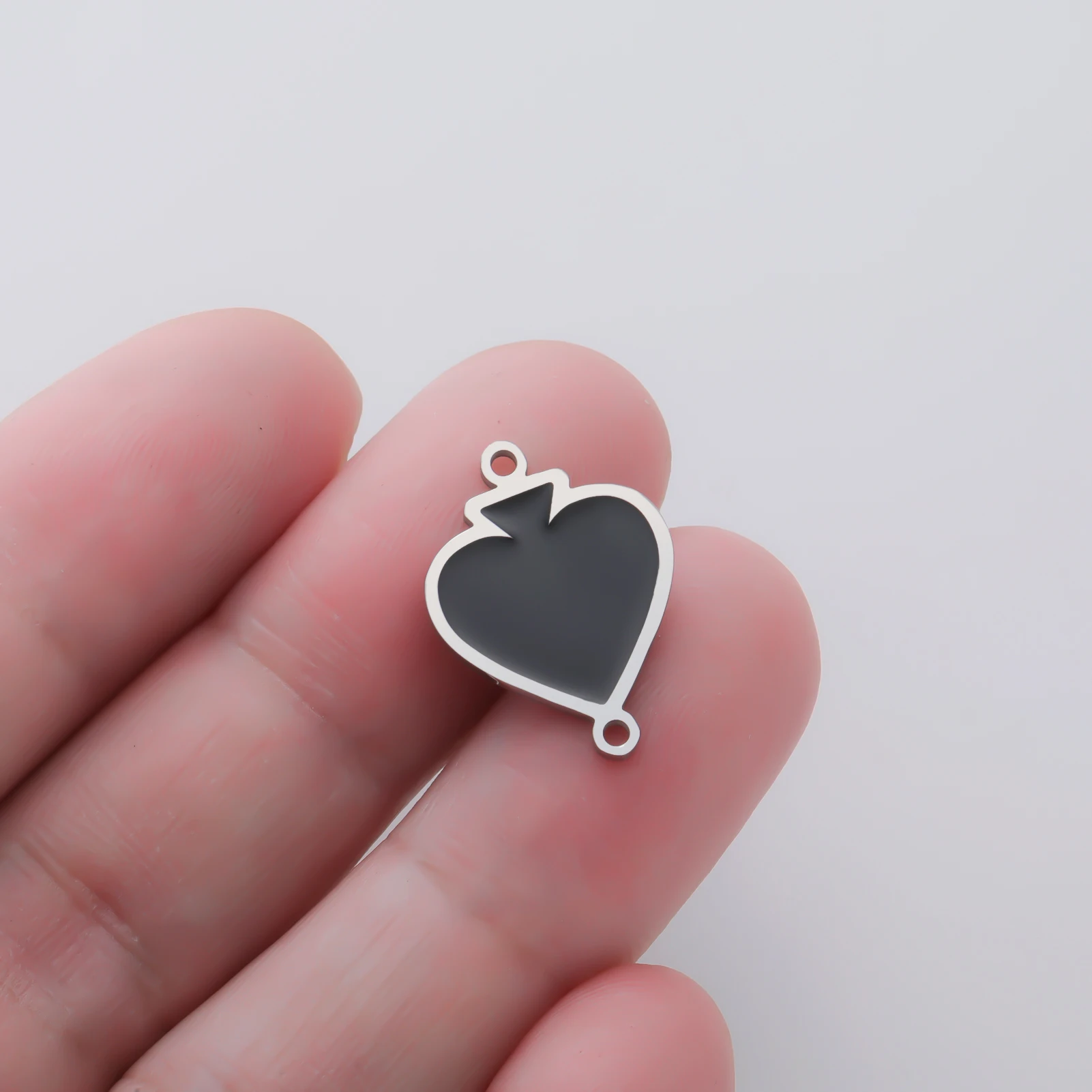 Enamel Poker Cards Charms for Jewelry Making Stainless Steel Gold Color Spade Pendant for Necklace Bracelet Accessories