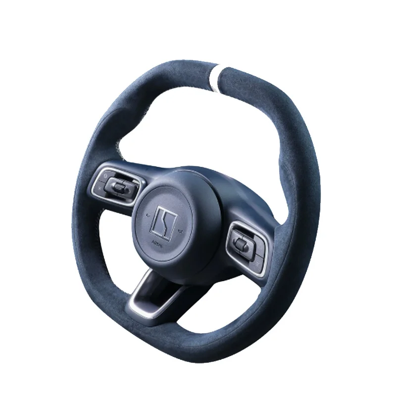 

Для ZEEKR 001 Zeekr 7X 2024 2025: Итальянская замшевая накладка на руль, ручная прострочка, спортивный стиль, аксессуары для интерьера автомобиля