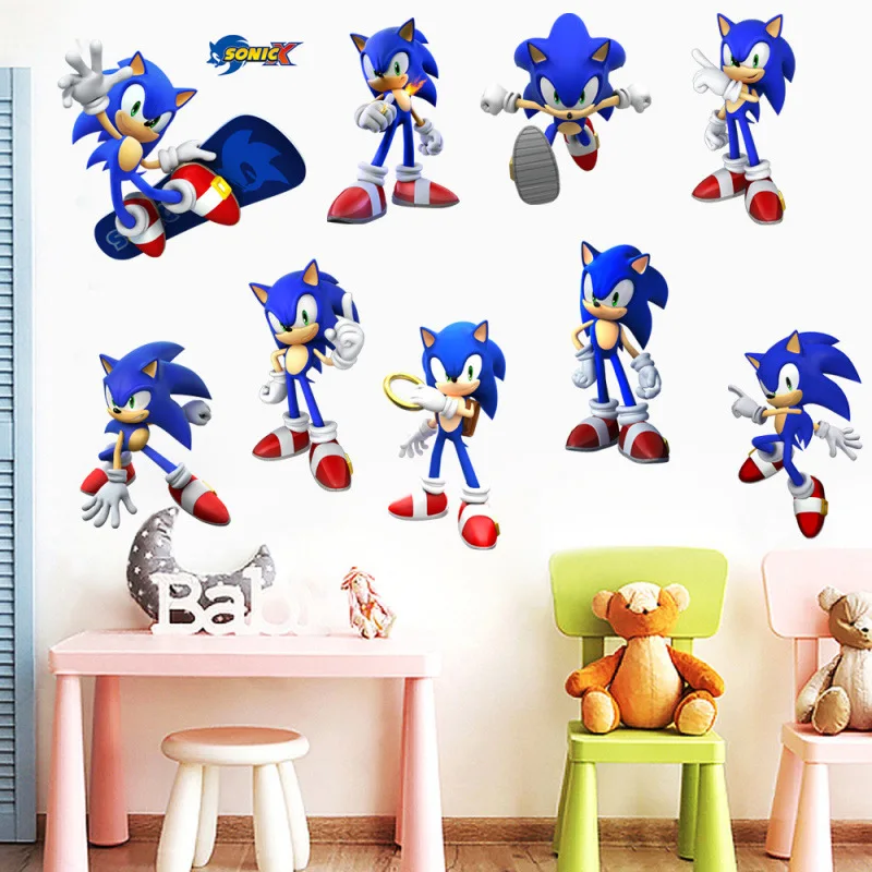 Super Sonic PVC Kreative Cartoon Aufkleber Kinderzimmer Kreative Dekoration Graffiti Wandaufkleber Selbstklebende Kinderspielzeug Geschenk