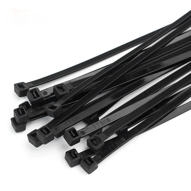 250pc Self-locking Plastic Nylon Tie Black Zip Wraps Strap Nylon Cable Ties Holder Fastening Ring 4X250 Loop Wire Wrap 8x250