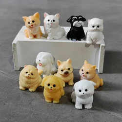 10pc Cute Puppy Small Dog Animal Decoration Resin Craft Miniature Figure Tiny for Bonsai Microlandscape Fairy Garden Decor
