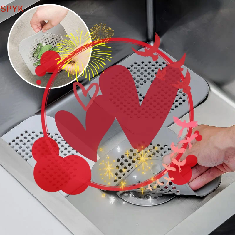 تصريف مربع ماص من السيليكون للمصارف والمطابخ والحمامات والدش لمنع انسداد المصارف