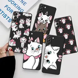 Disney Marie Cat Cute Phone Case for Samsung Galaxy S23 S24 Ultra S10 Lite S22 5G S10 S20 FE S9 S21 Plus Matte Cover