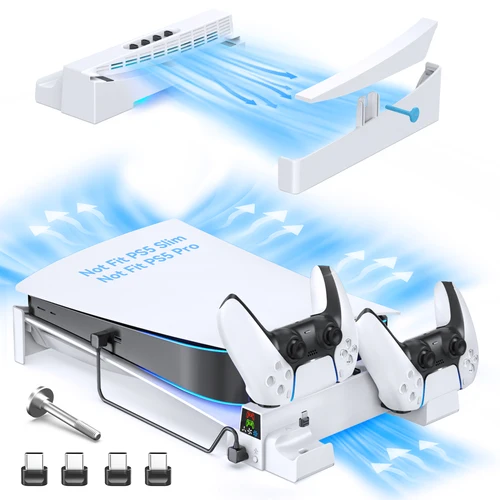 OIVO para consola PS5 soporte de refrigeración Horizontal soporte de Base PS5 cargador de controlador PS5 para Playstation 5 Disc y Ediciones digitales