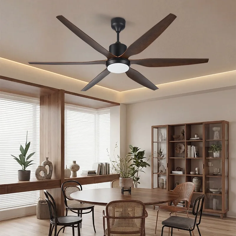 66 Inch Large Ceiling Fan with LED Light, 6 ABS Blades 6-Speed Ceiling Fan Light Fixture for Living Room Commercial Space