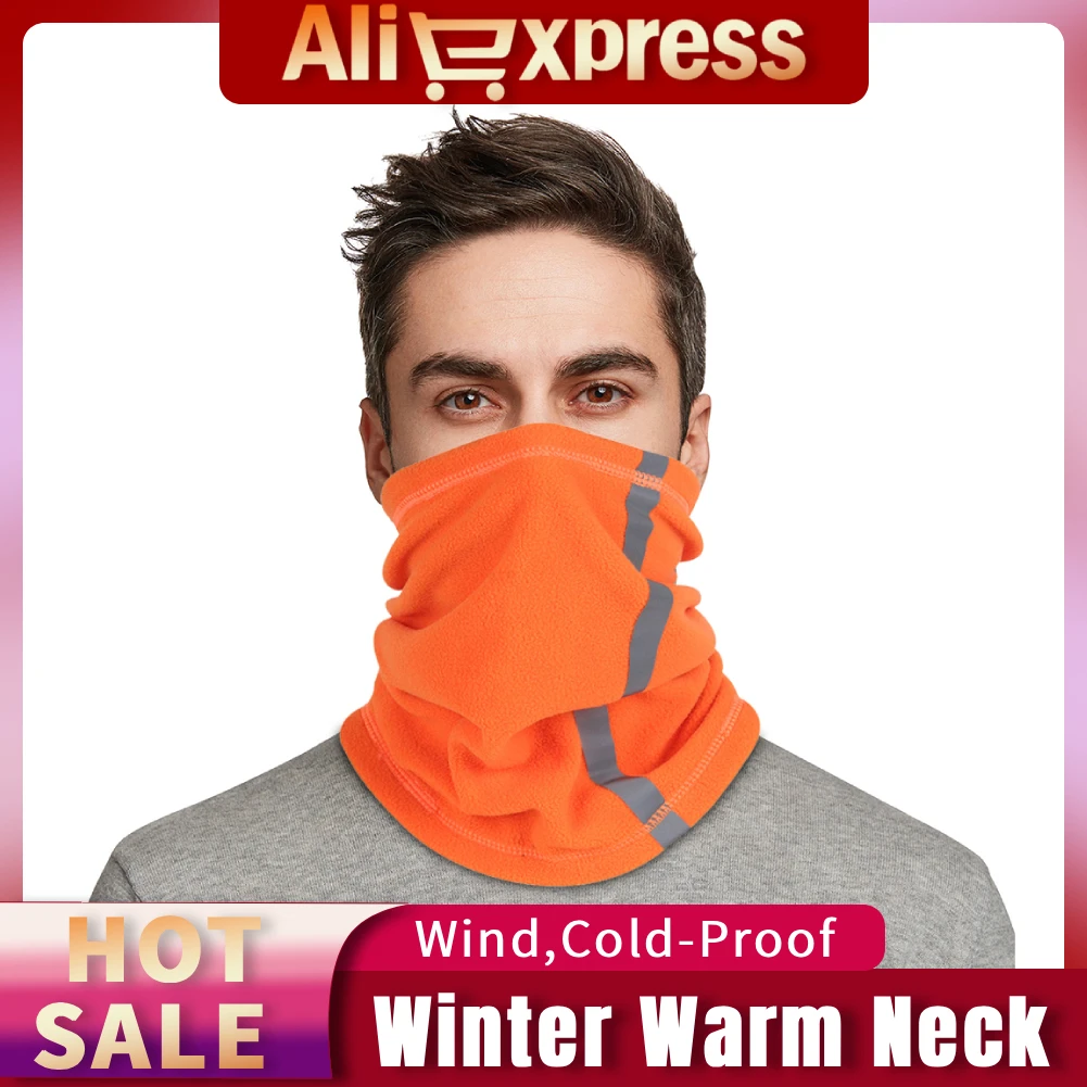

Светоотражающая грелка для шеи для мужчин и женщин, многофункциональный флисовый шарф, шарф для лица в холодную погоду, маска для катания на лыжах, велоспорта, спорта на открытом воздухе