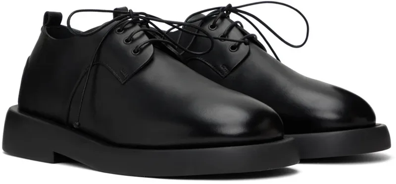 

Qianruiti Men High-quality Leather Lace Up Flatform Trendy Casual Round Toe Thick-soled Oxfords Cool Boys Street Shoes