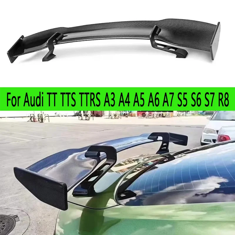 

For Audi TT TTS TTRS A3 A4 A5 A6 A7 S5 S6 S7 R8 Carbon Fiber Tail fins Rear Trunk Spoiler Guide Wing Rear Wing Diverter Body Kit