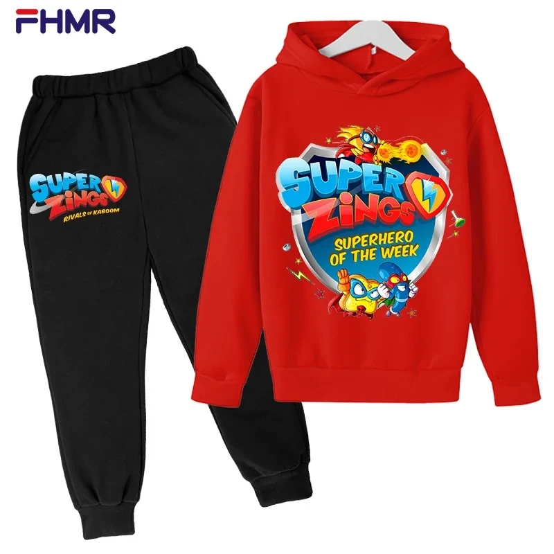 Super zings 3-14Y Bambini Ragazzi Felpe con cappuccio + Pantaloni Set Nuovo Autunno Baby Top Abbigliamento Bambino Casual Felpa Vestito