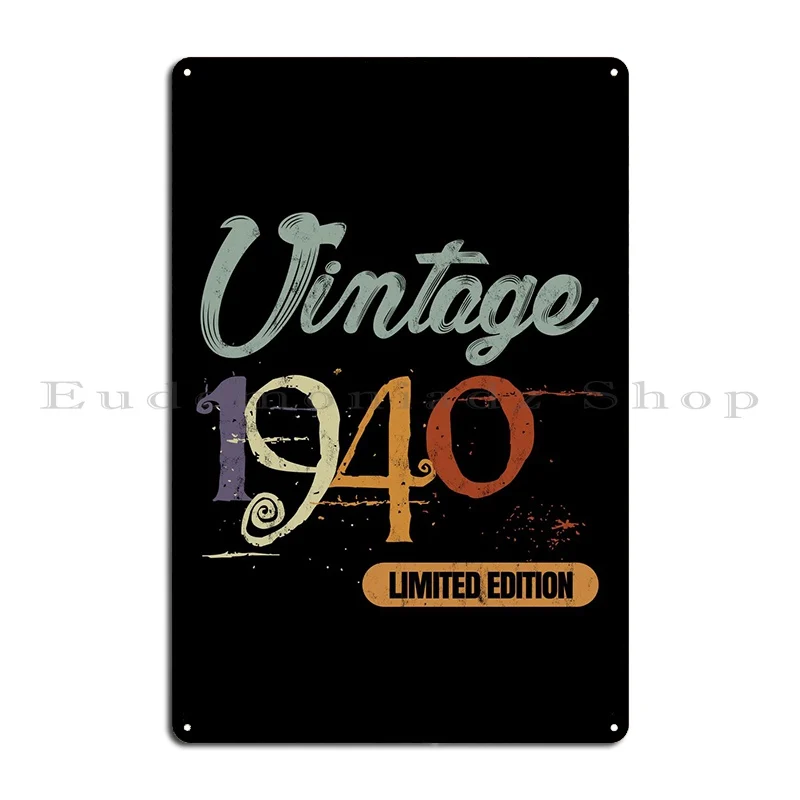 1940 Vintage Birthday Gift Metal Sign PaintingCustomized Cave Garage Wall Cave Tin Sign Poster