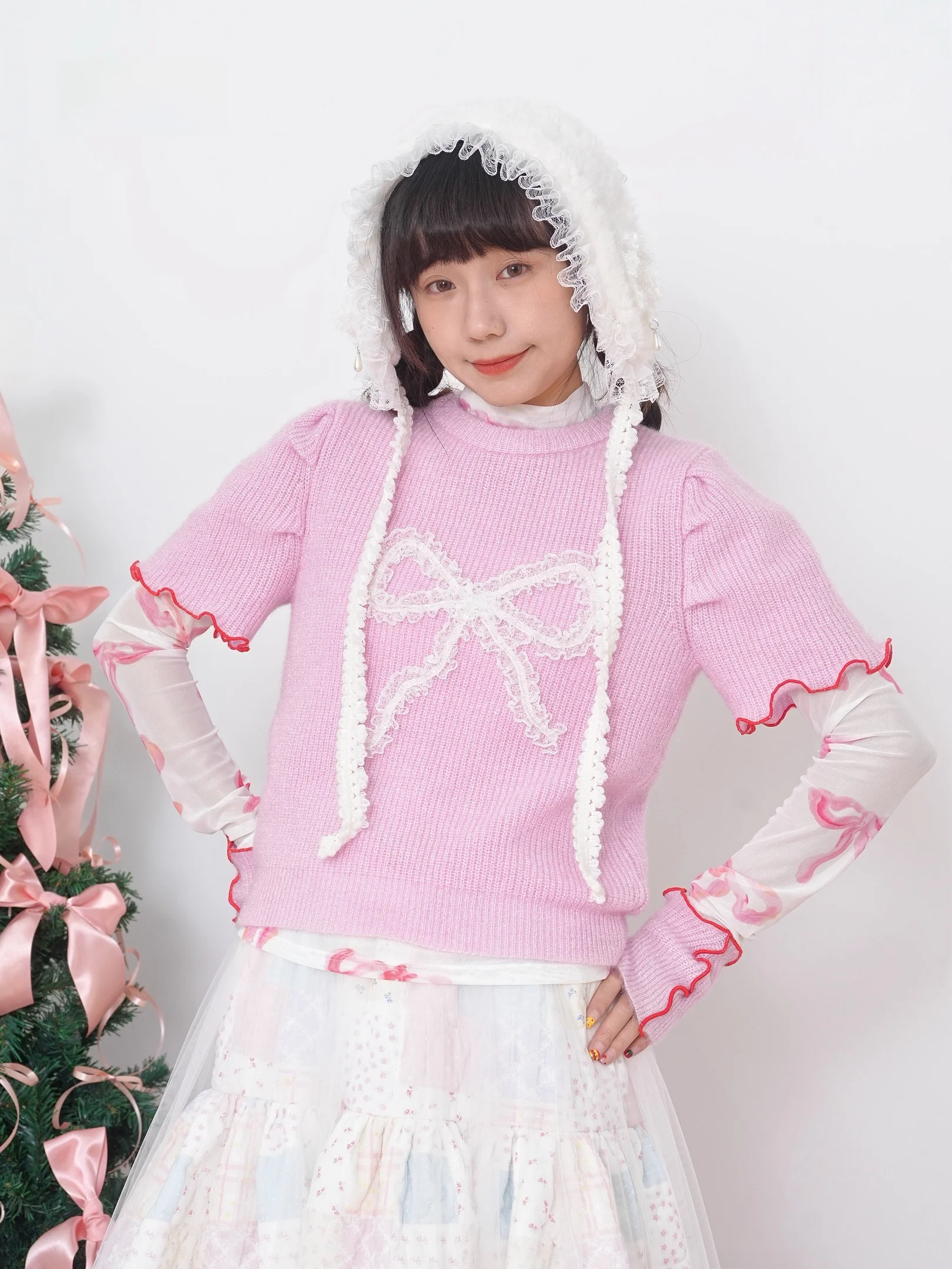 

Ограниченная серия Geometric Pink Bubble Sve Knot ort Sve Sweater Sweet Sle Fitted с высоким воротником
