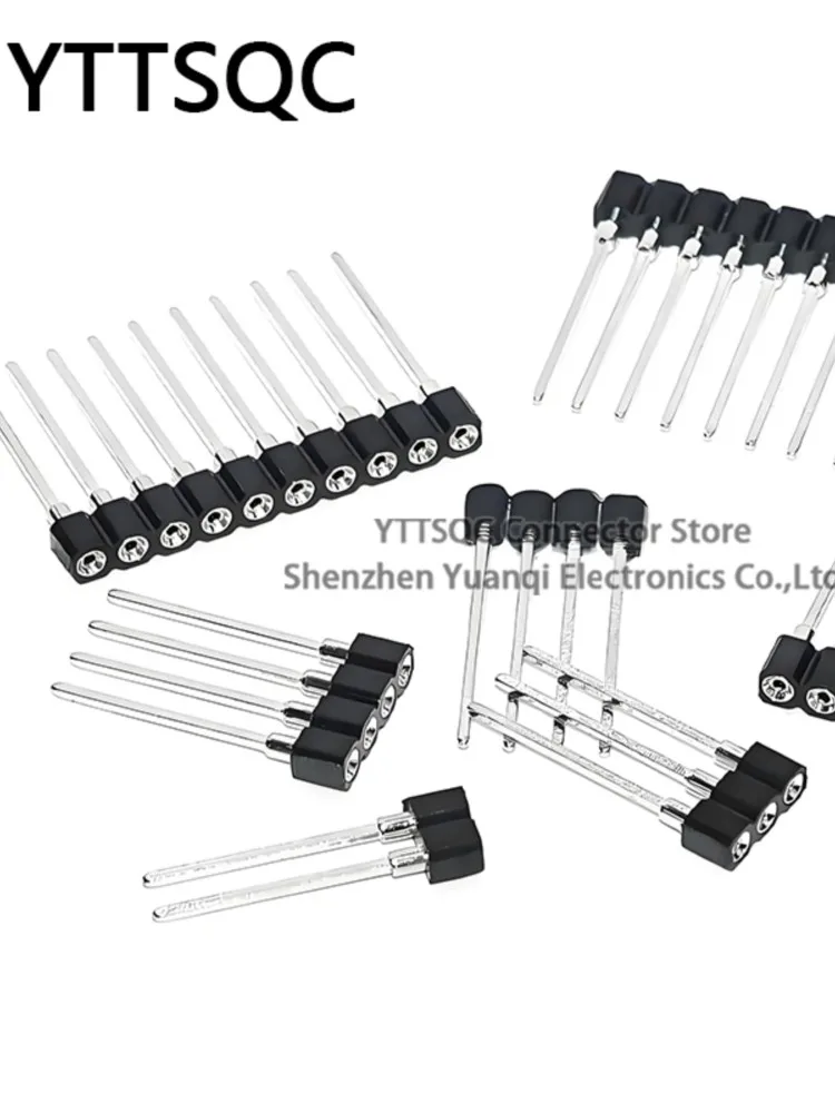 10 szt. Jednorzędowa okrągła listwa żeńska z długimi pinami, raster 2,54 mm, złącze do PCB, długość 17,8 mm, 2x3/4/6/8/20/40 pinów — zdjęcie produktu 7