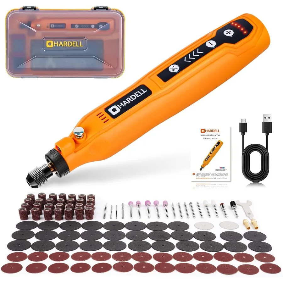 Mini utensile rotante a batteria a 5 velocità con ricarica USB e custodia per levigatura, lucidatura, foratura, incisione, incisione e fai da te Cr