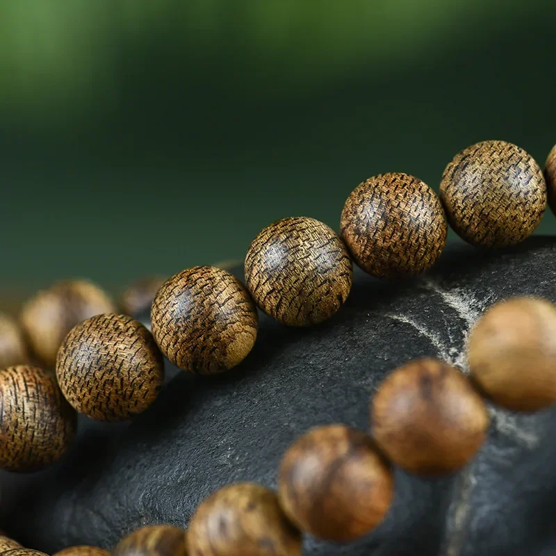 Brunei-pulsera de cuentas de oración de madera sumergida, materiales antiguos, Manggrain, nueve puntos, collar 108