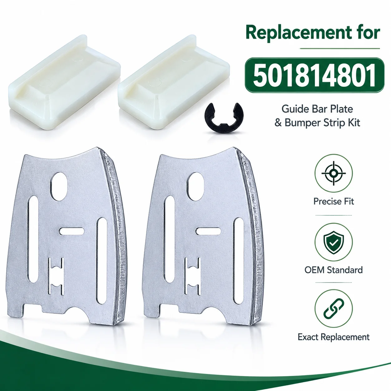 Guide Bar Plate Bumper Strip Kit for Husqvarna Chainsaw 281 288 371 372 394 395 570 575XP 576XP 154 254 257 Replace 501814801