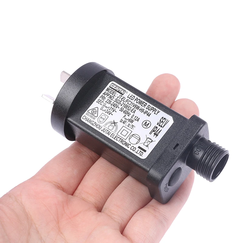 Adaptador de interruptor de enchufe AU, iluminación láser a prueba de agua IP44, fuente de alimentación europea, CA 220V a 31VDC 6W, 8 funciones,