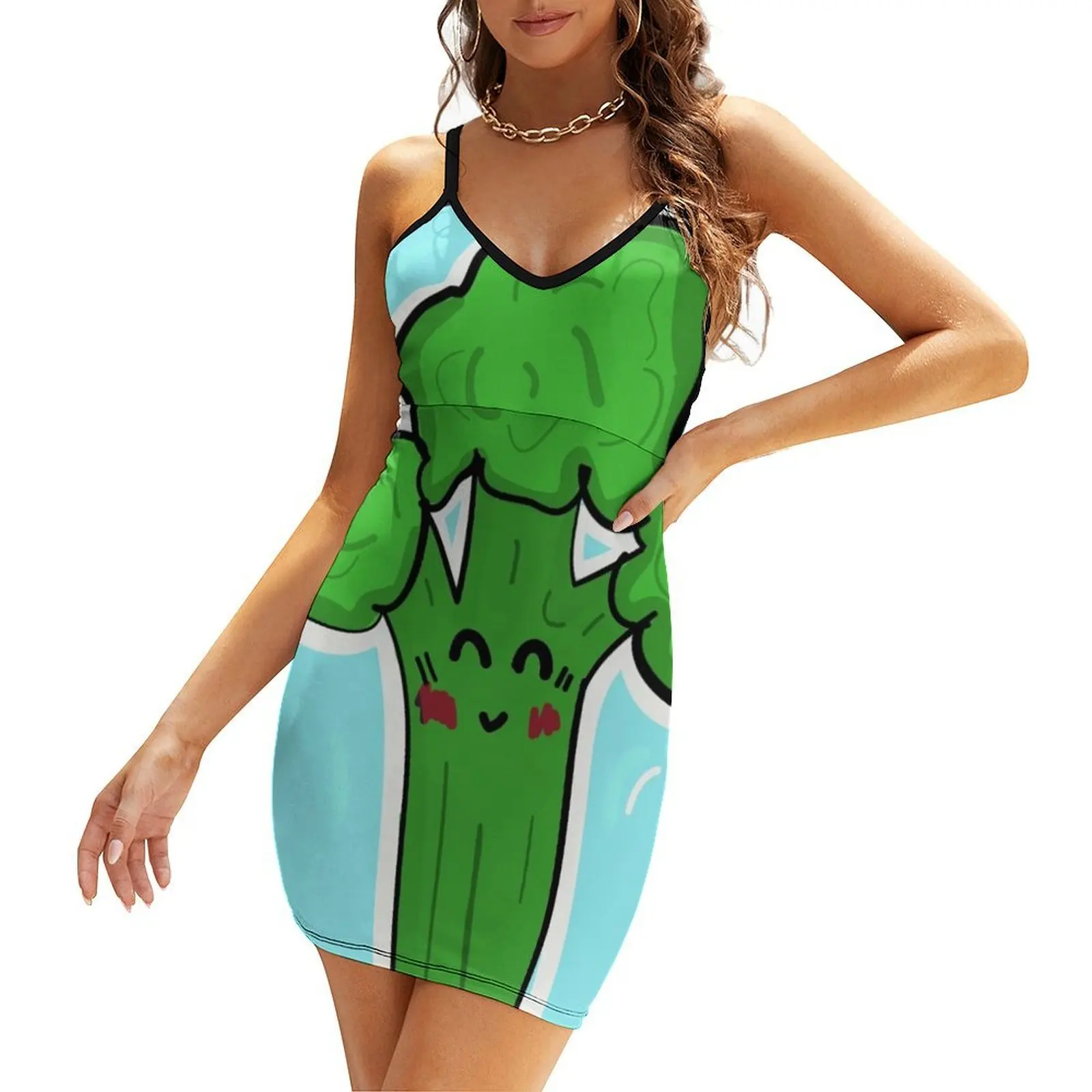 

Eat ur vegtables Sling Dress dress women elegant luxury Summer dresses for women dress summer 2025 women party night