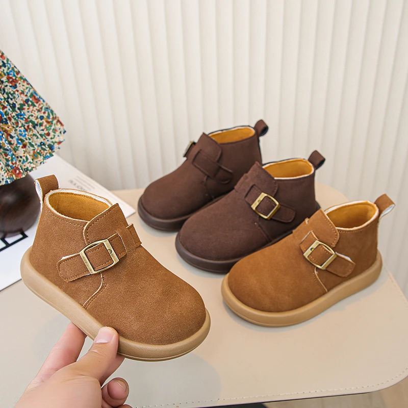 

2025 New Children's Casual Shoes Boys and Girls Single Shoes Four Seasons Style Khaki Soft Anti slip Children's Casual Shoes