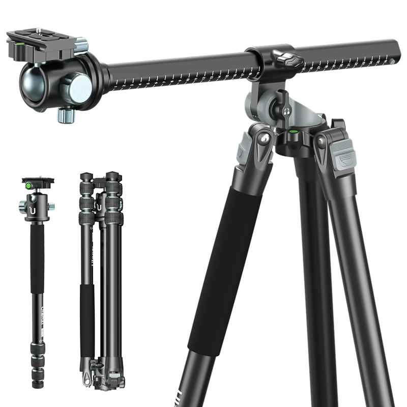 Ulanzi MT-59 1.76M Aluminium Camera Tripod Video Monopod Professional Extendable Tripod with Arca Plate for DSLR Max 15kg Load