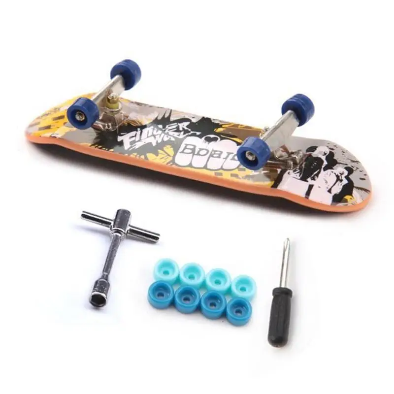 Finger Skateboard Set Childrens Skateboard Trick Training Props With Wheels For Beginners Mini Skateboard With Tools For Kids