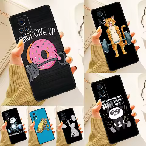 Funny Gym Fitness Case For Samsung Galaxy S24 Plus S23 S20 S21FE Lite S22 Ultra Note 20 S8 S9 S10 Phone Coque