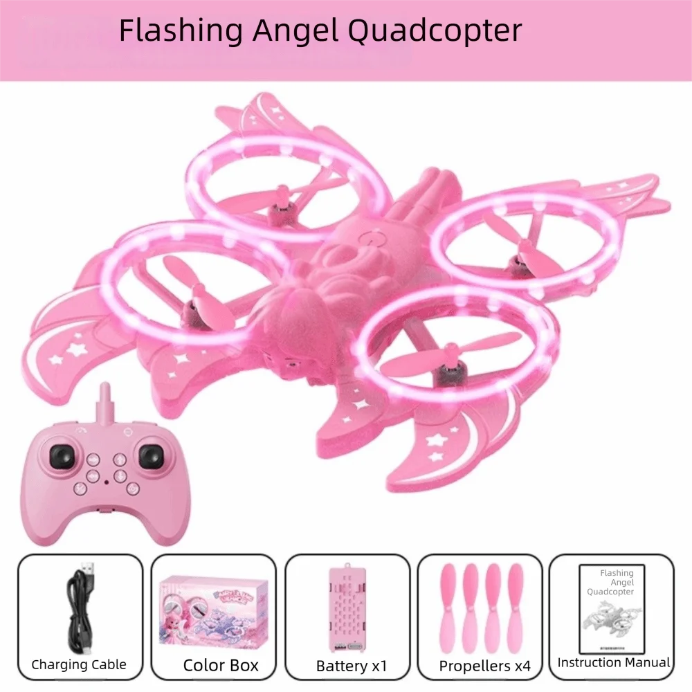 Glitter Butterfly Remote Control Aircraft Toy Flash Lighting Gravity Sensing RC Quadcopter Toy 3D Flip Intelligent Hover
