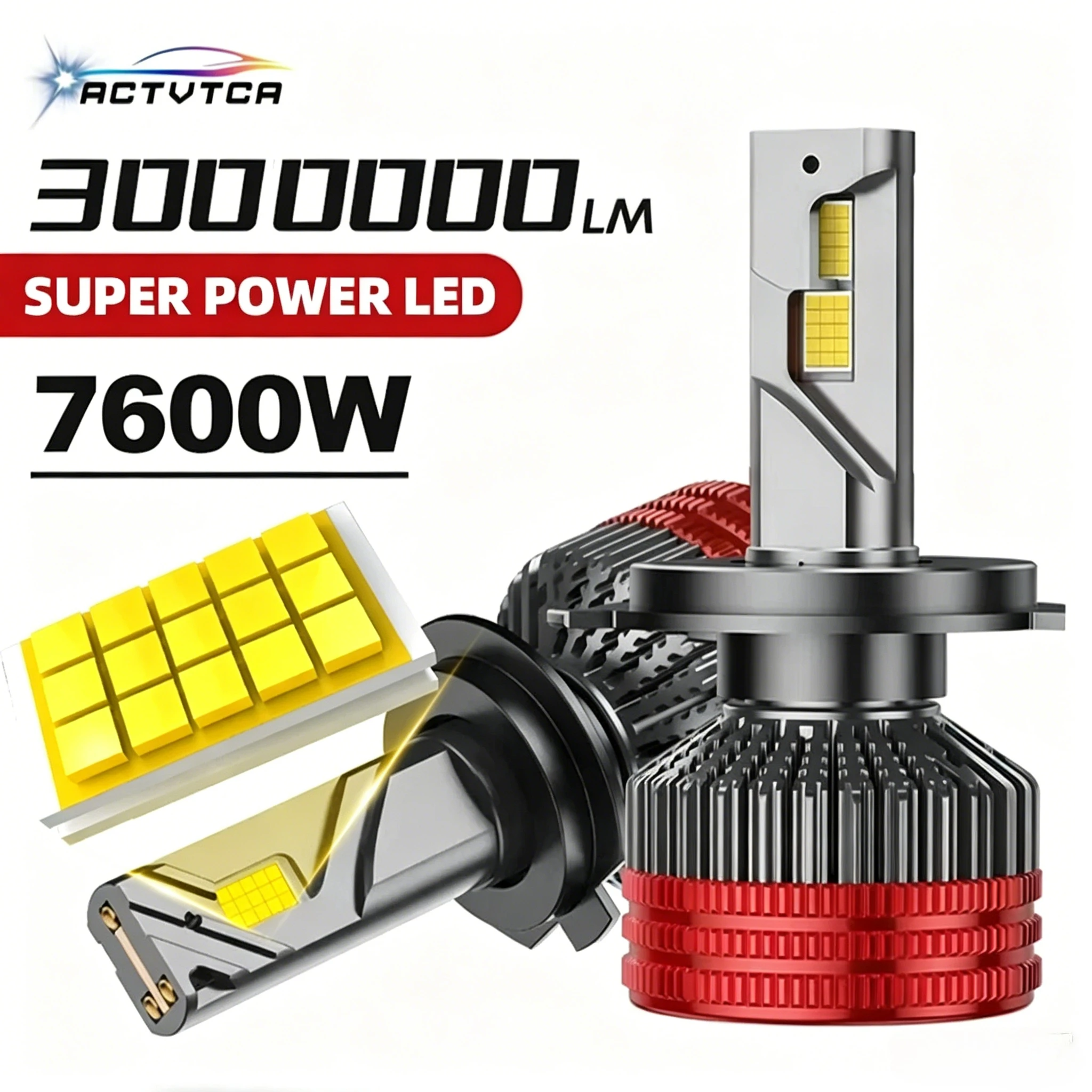 

ACTVTCA 3000000LM 3000W H7 H4 LED Headlights H8 H9 H11 LED Car Lights 9005 HB3 9006 HB4 Auto Headlamps 6000K High Power Bulbs