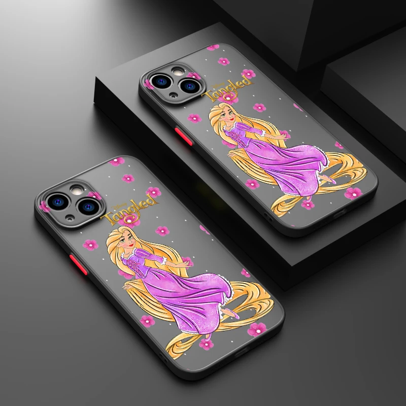 Tangled Rapunzel Anime For iPhone 15 14 13 12 11 Pro Max XS Max X XR 7 8 Plus Frosted Translucent Phone Case