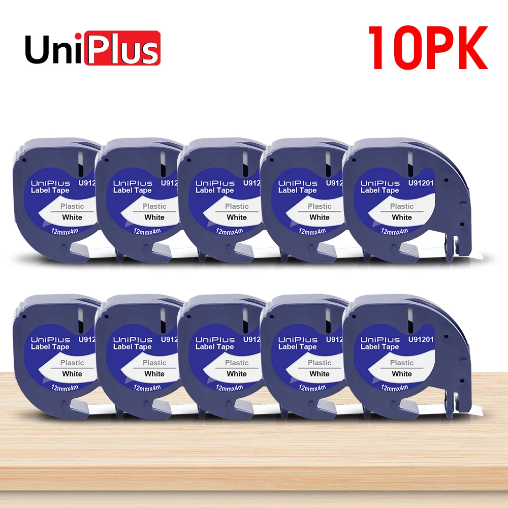 10PK for Dymo Letratag Tape 12mm Dymo 91201 12267 91200 91203 Compatible Dymo Labeller Letratag LT100H LT-100H Labeling Machine