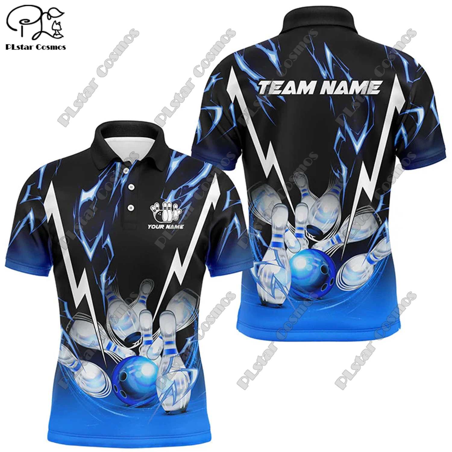 PLstar Cosmos 3D Printed Bowling Ball Collision Flame Polo Shirt Harajuku Streetwear Summer Tops T-Shirt Fitness Unisex -13