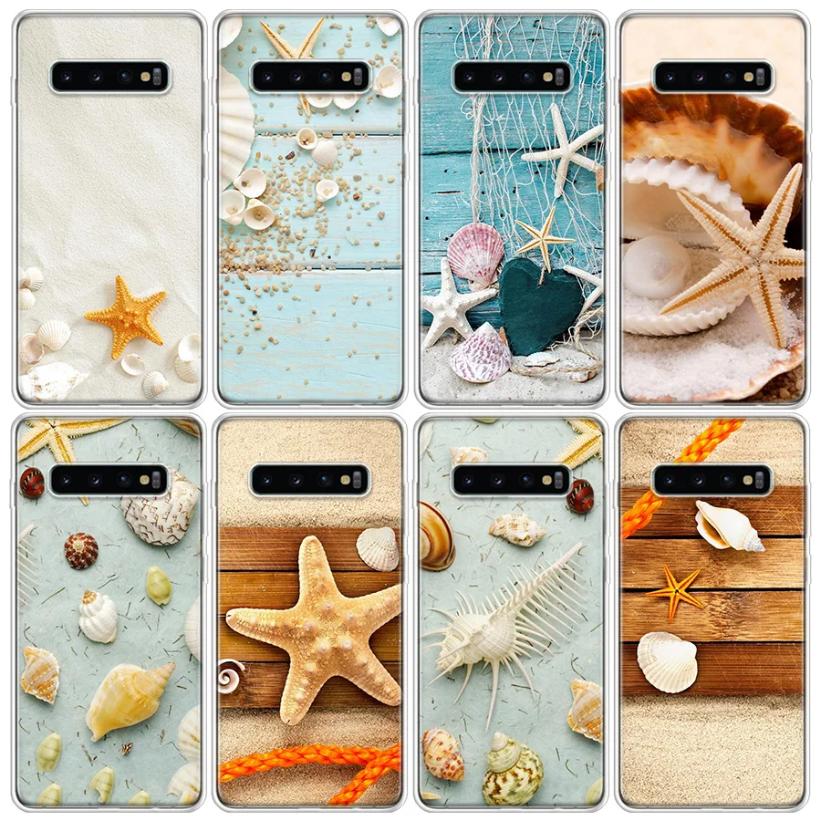 Seashore shell and conch in summer Phone Case For Galaxy Samsung S22 Plus S21 S24 Ultra Clear S20 S23 FE S10 S10E S9 S8 Cover Pa