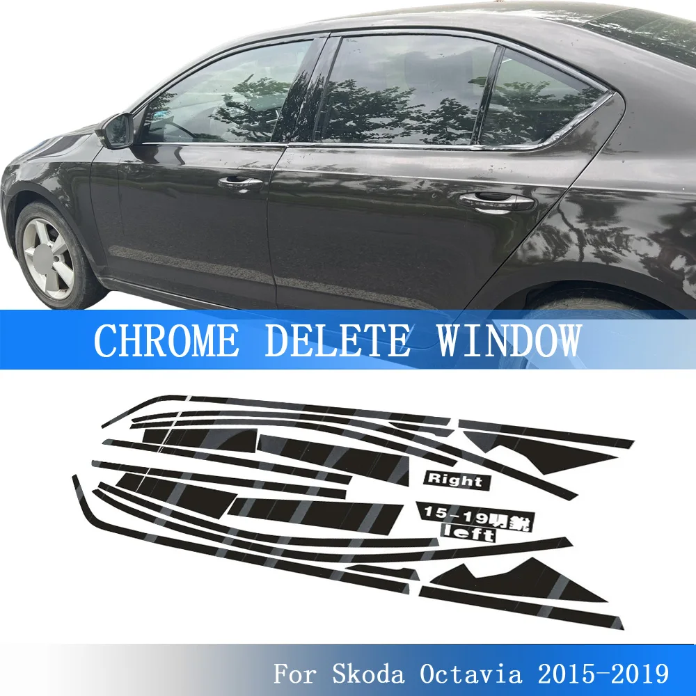 

Glossy Black PVC Car Window Decorative Strip Sticker For Skoda Octavia 2015-2019 Exterior Protection Accessory