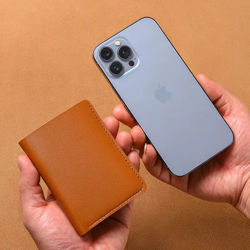 محفظة كلاسيكية رفيعة للغاية من جلد البولي يوريثان للرجال والنساء، محفظة قصيرة لبطاقات الائتمان بسيطة وعصرية