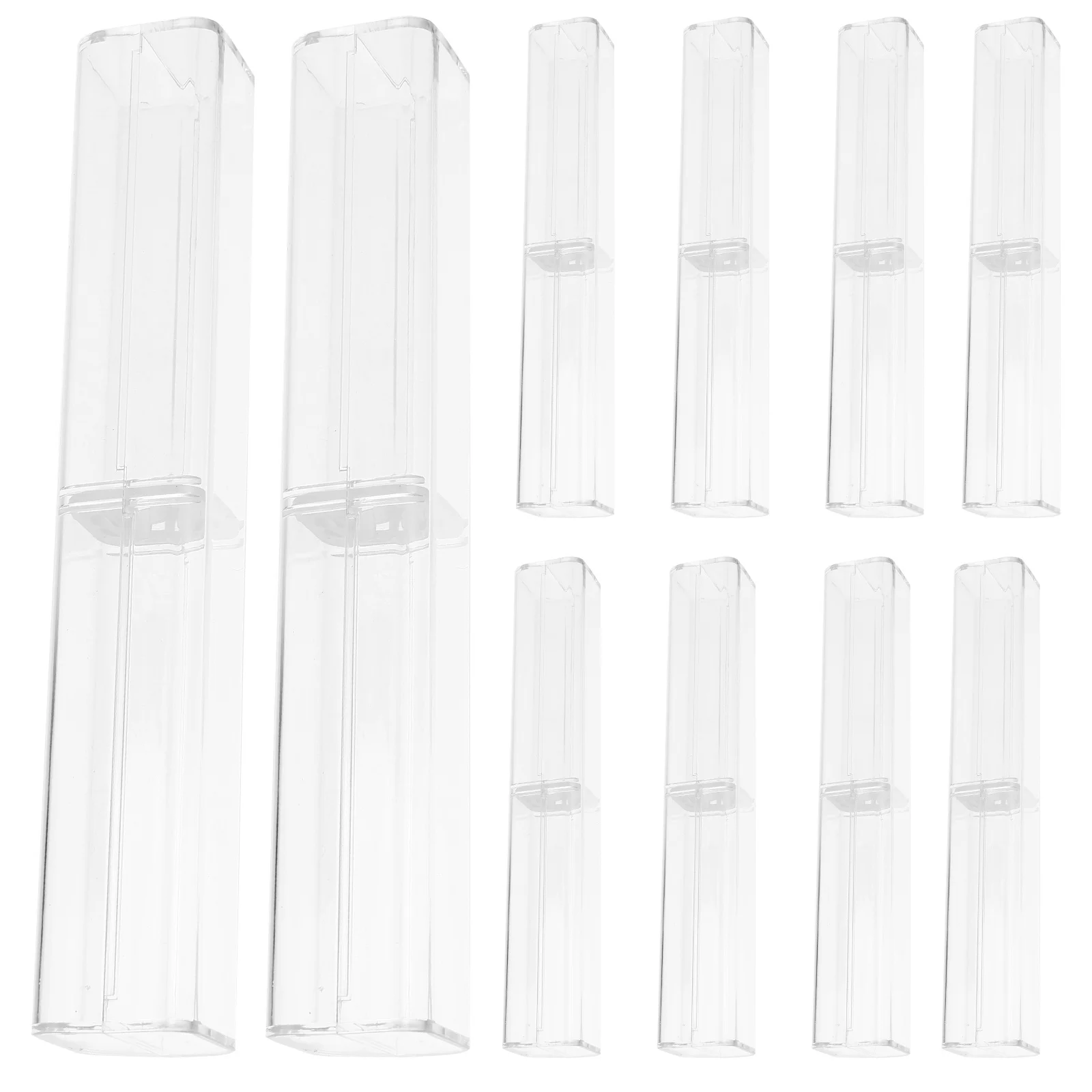 10 قطعة مقلمة شفافة سعة كبيرة صندوق تخزين الأدوات المكتبية منظم بلاستيكي متعدد الوظائف لطلاب المدارس